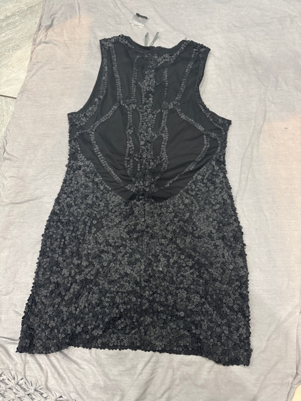 Anthropologie Black Beaded Sleeveless Cocktail Dress